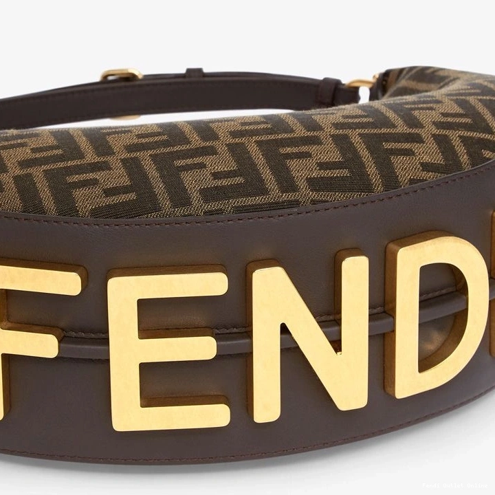 Affordable Fabric In Bag Brown Small Fendi Fendigraphy Motif Hobo FF 0726